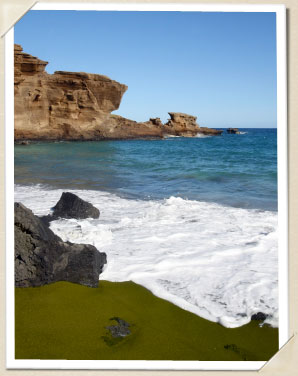 Green sand beach