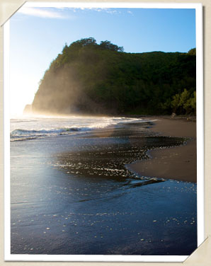 Black sand beach